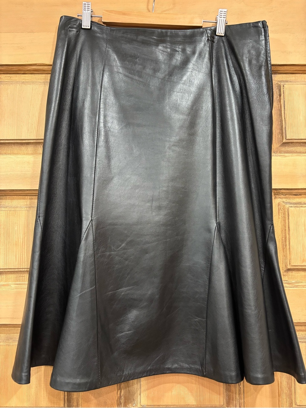 Danier Black Faux Leather A-Line Skirt
